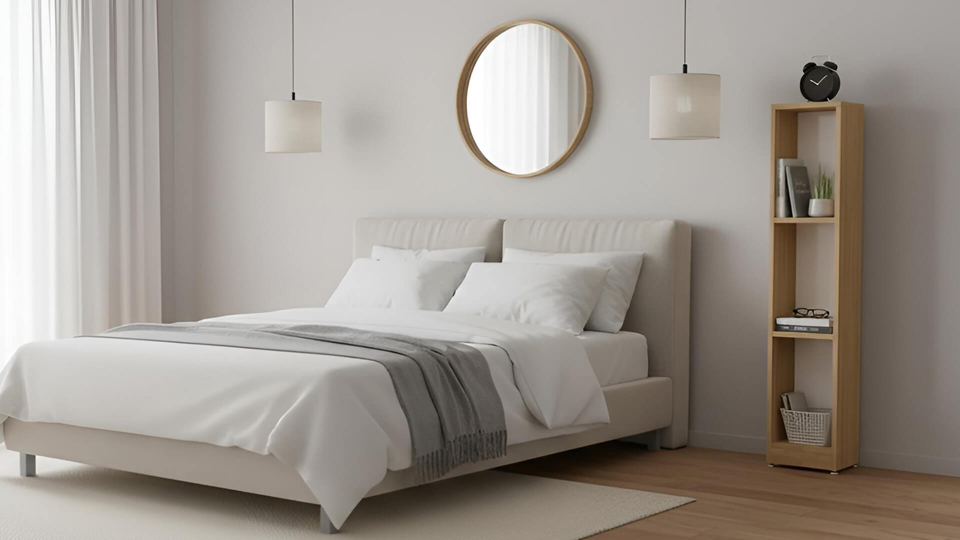 15 cm tiefes Nachtregal nach Maß Esche