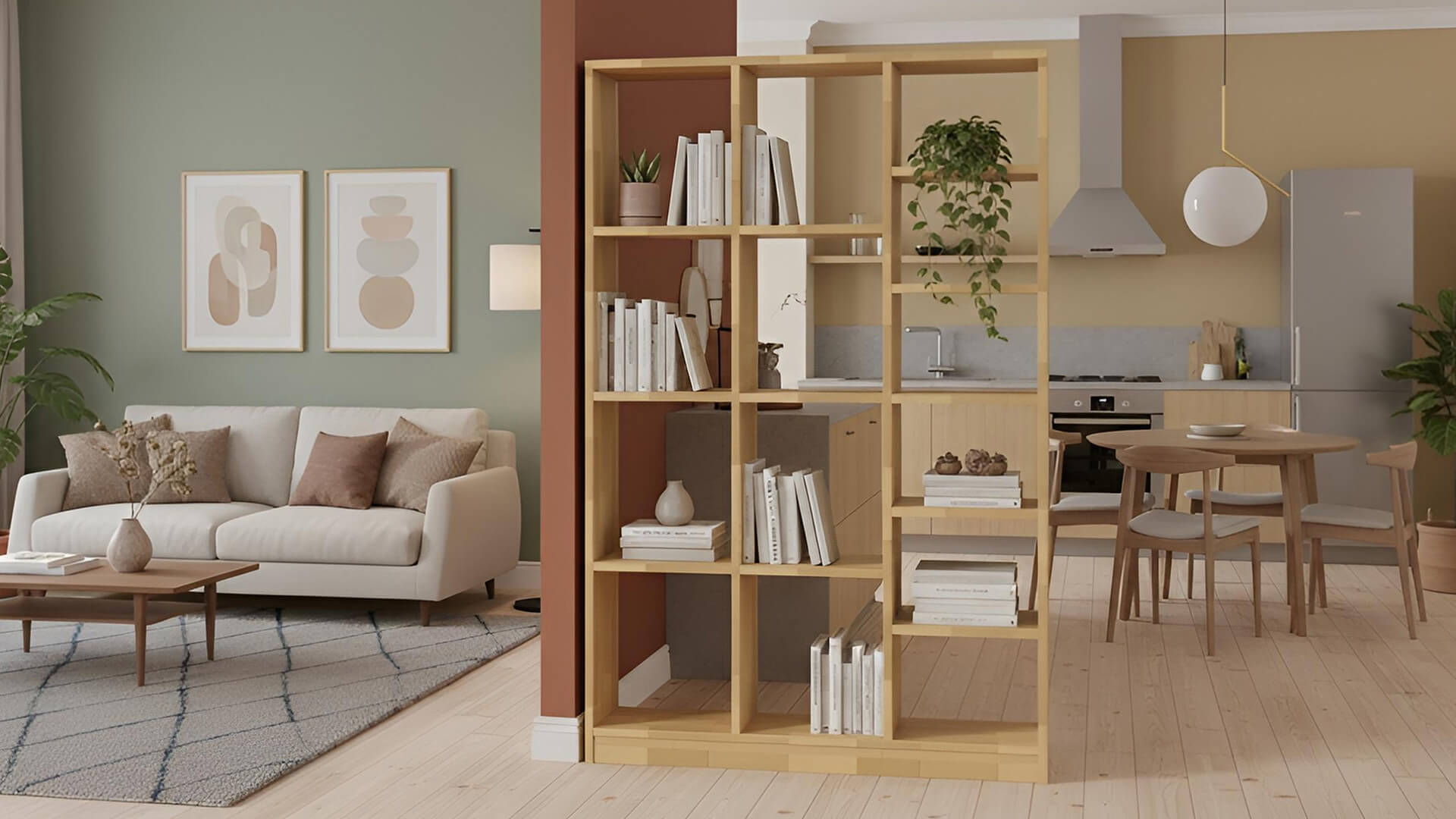 Schlichter Raumteiler Buche