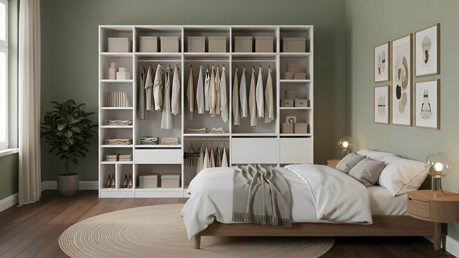 Offener Kleiderschrank