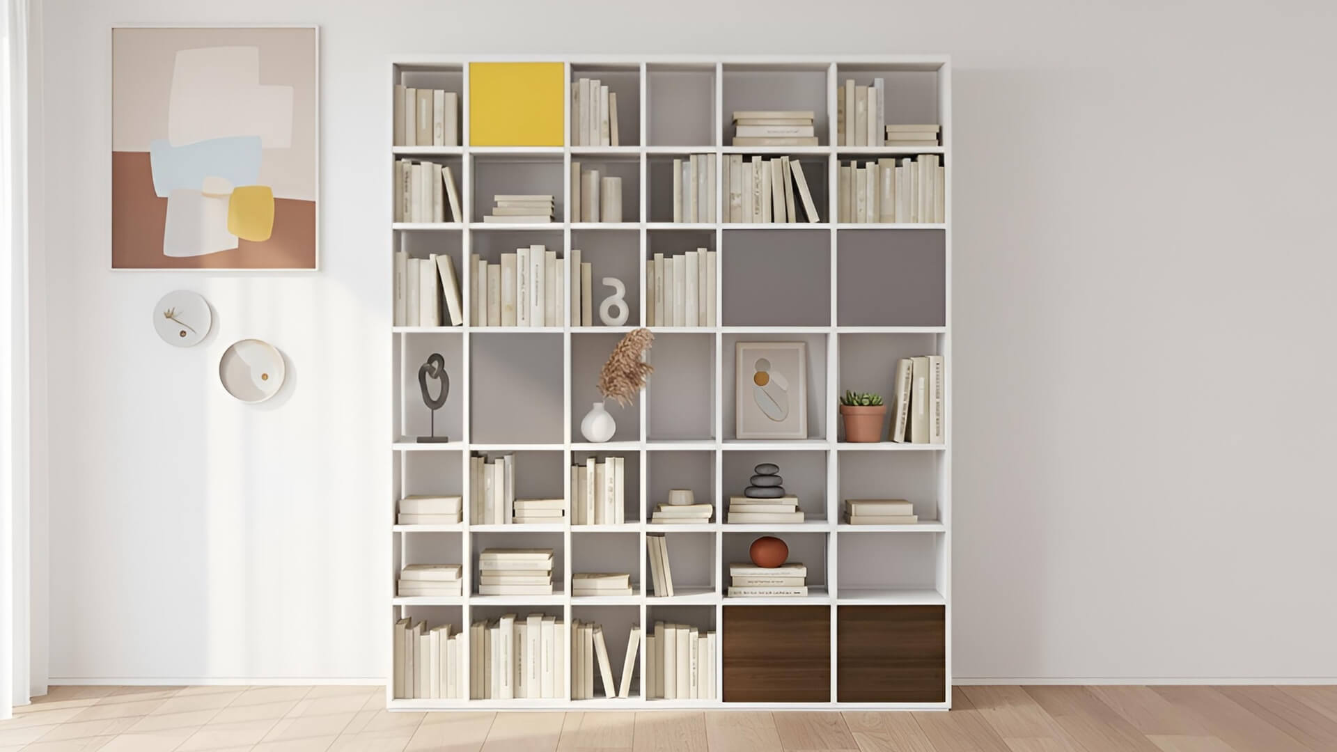 Bücherregal mit bunten Türen nach Maß MDF Beschichtet
