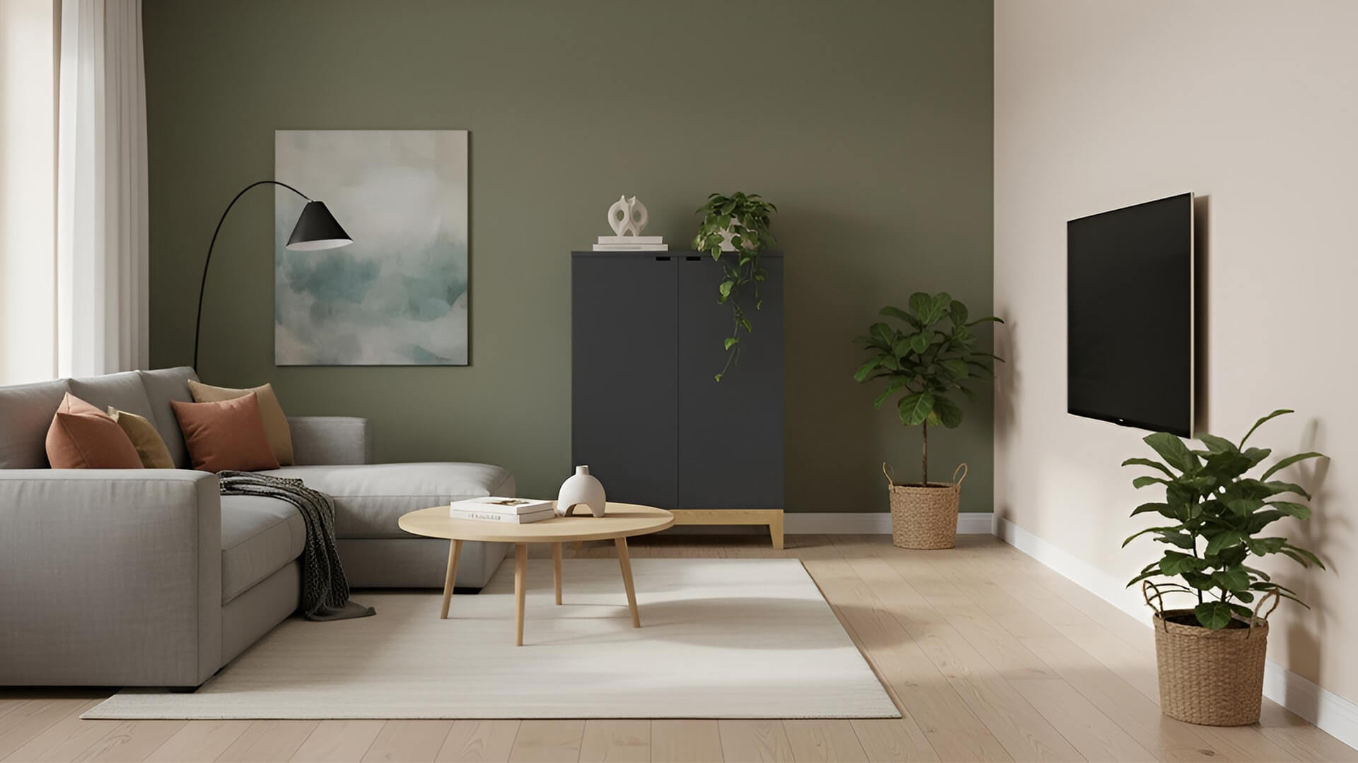 Kompaktes Highboard mit Türen Premium Dekore