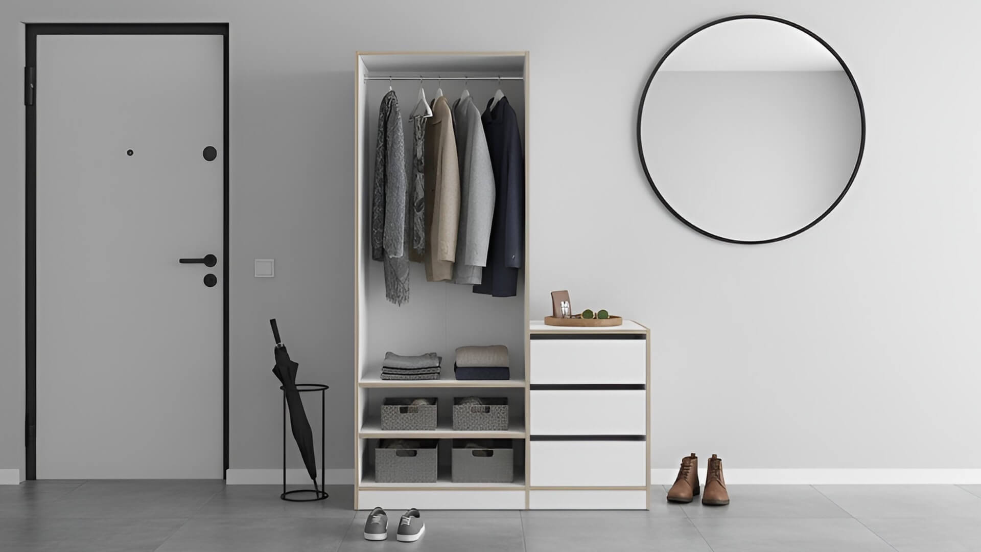 Offener Garderobenschrank nach Maß Premium Dekore