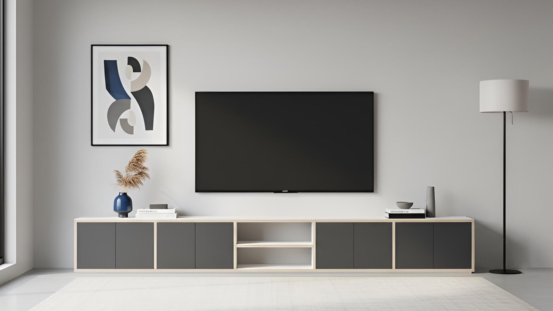 3m Lowboard - Maßanfertigung mit vielen Optionen Premium Dekore