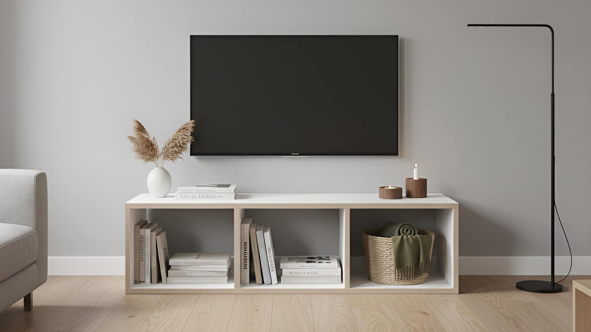 Flaches Lowboard ohne Sockel Premium Dekore