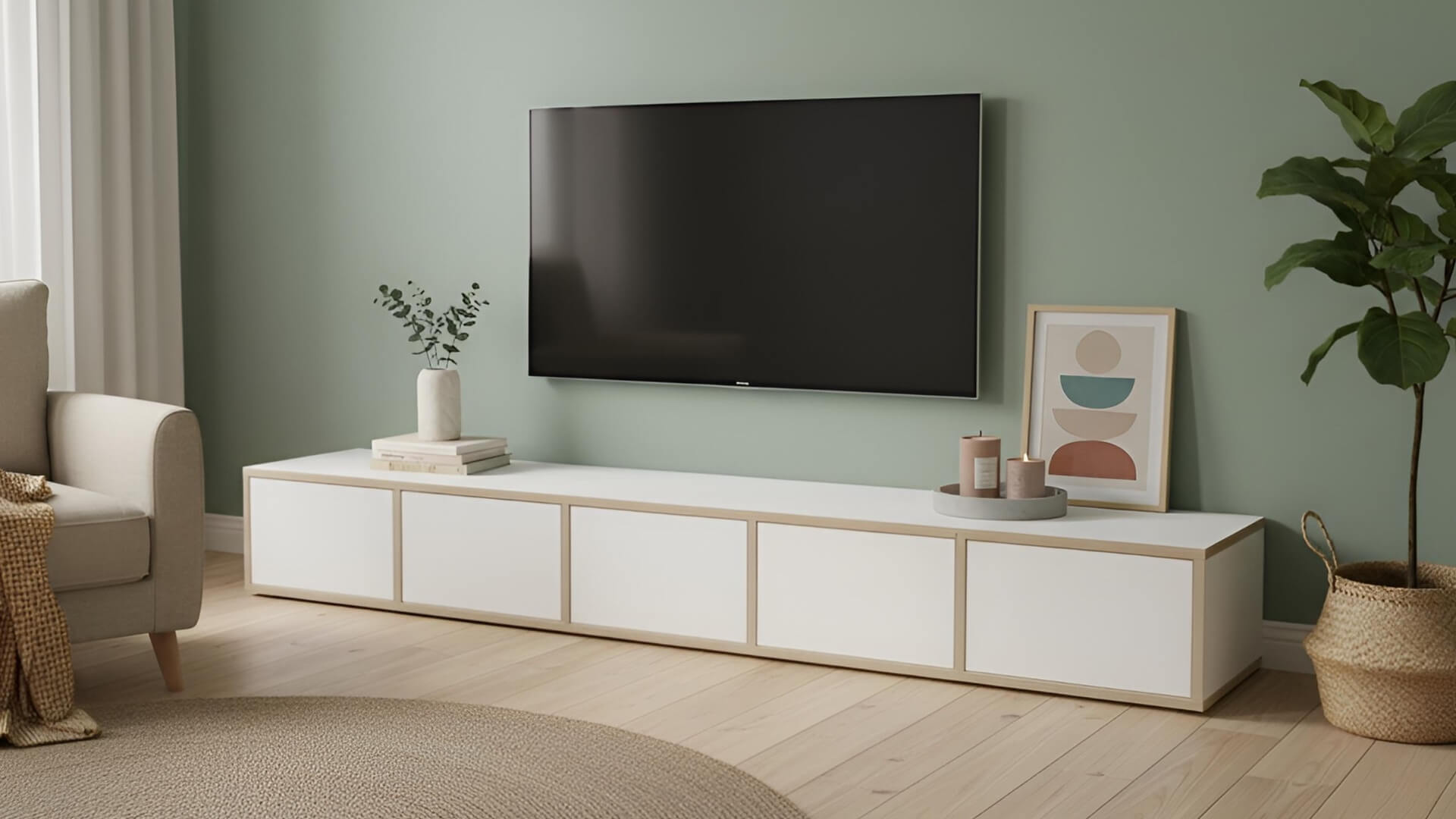 Schlichtes Lowboard nach Maß Premium Dekore