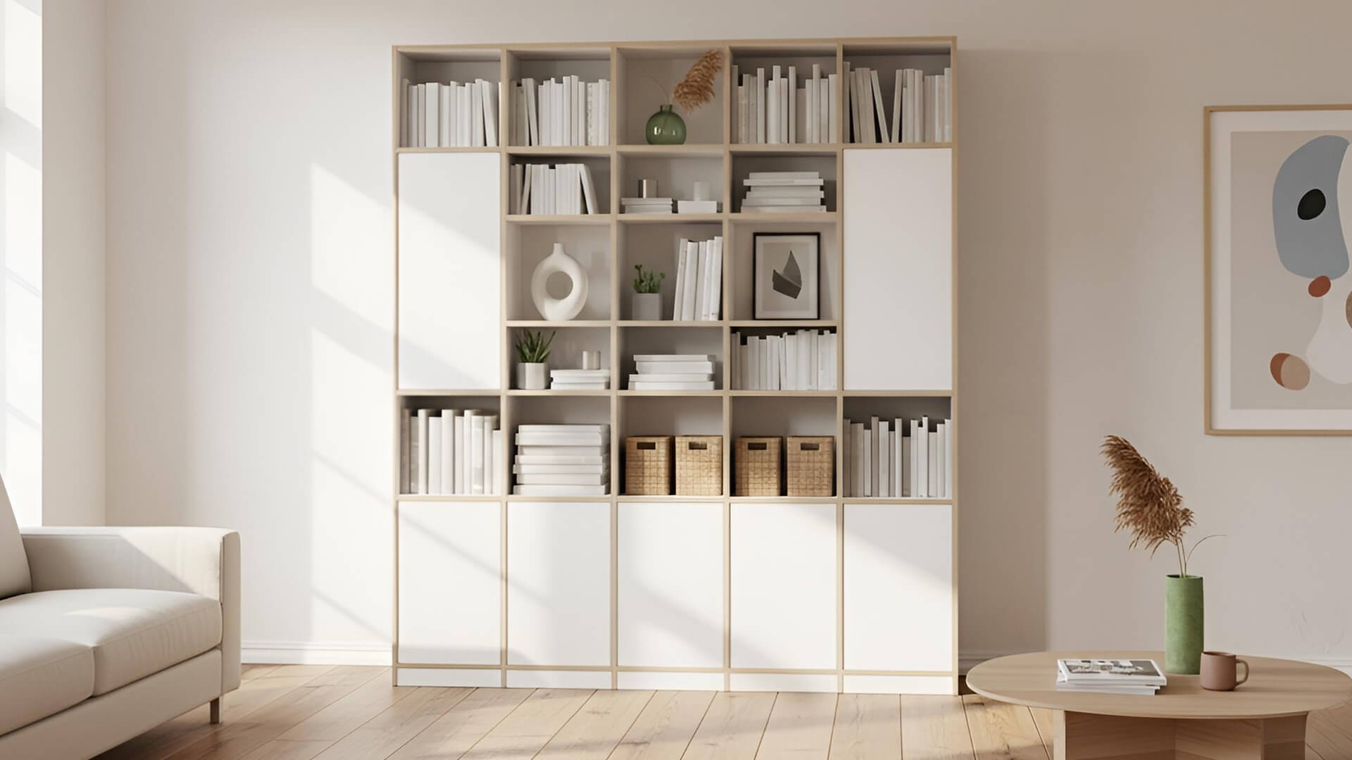 Hohes Bücherregal - Regal hoch - Höhe selbst bestimmen Premium Dekore