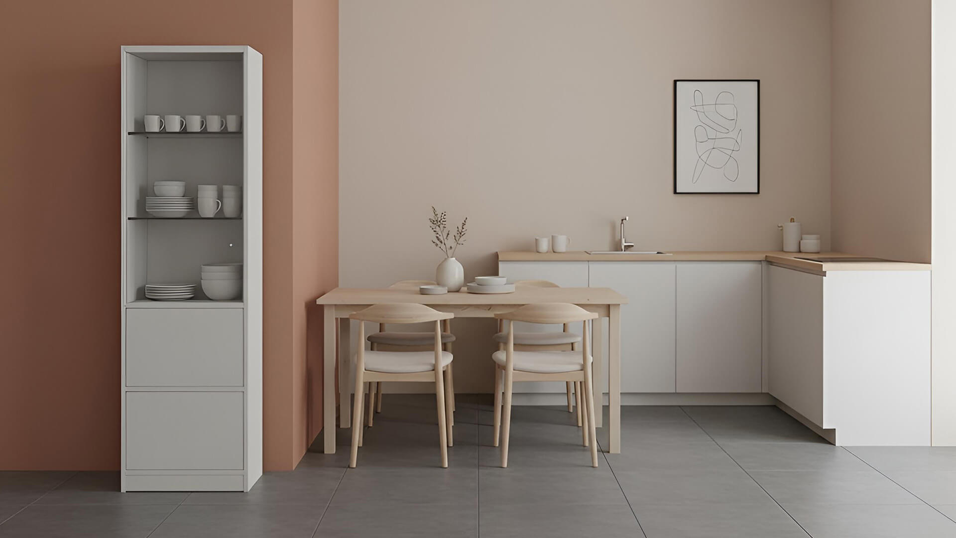 Schmaler Geschirrschrank nach Maß Premium Dekore