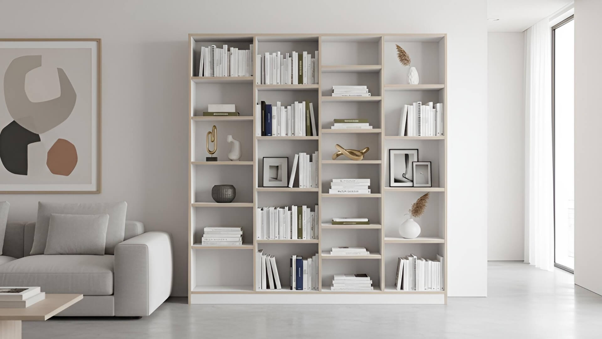 Bücherregalwand nach Maß Premium Dekore