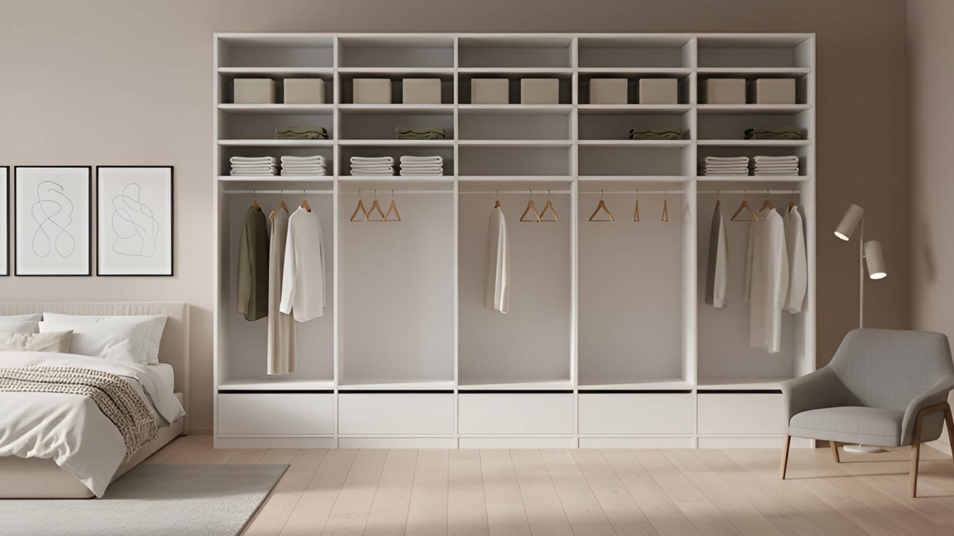 Offener Kleiderschrank nach Maß Premium Dekore