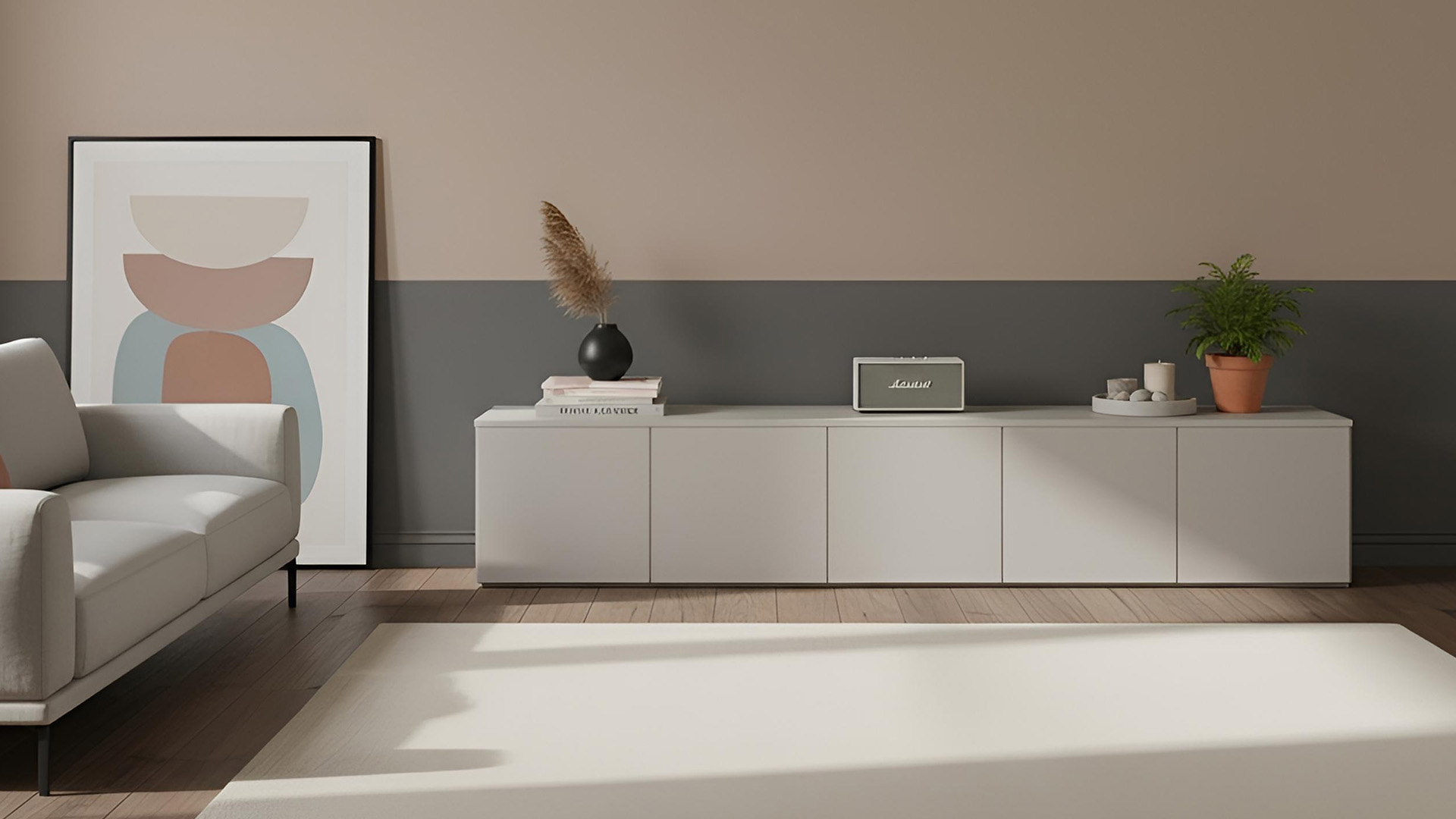 Schlichtes Lowboard von Pickawood MDF Lackiert