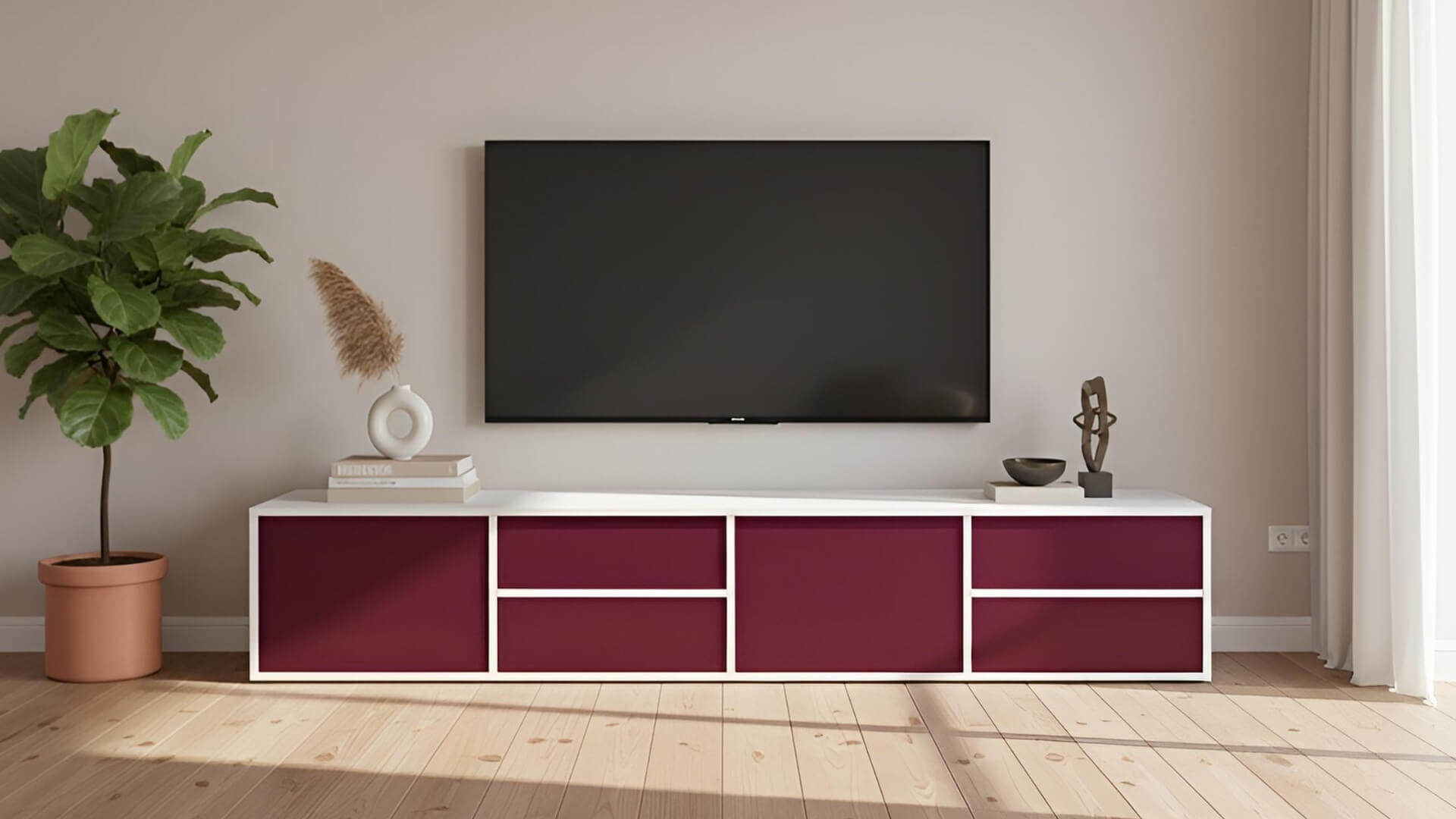 Buntes Lowboard nach Maß MDF Lackiert