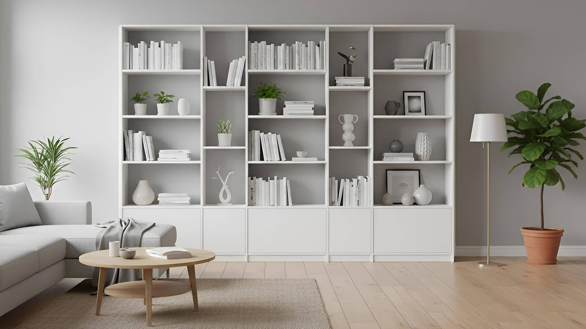 Breite Bibliothek nach Maß MDF Beschichtet