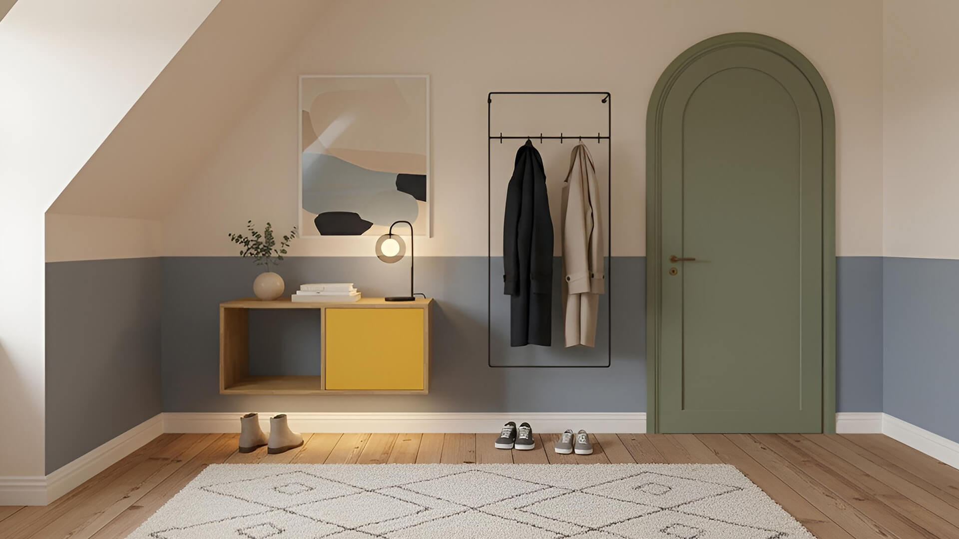 Maßgefertigtes Hängesideboard – gratis Magazin Eiche