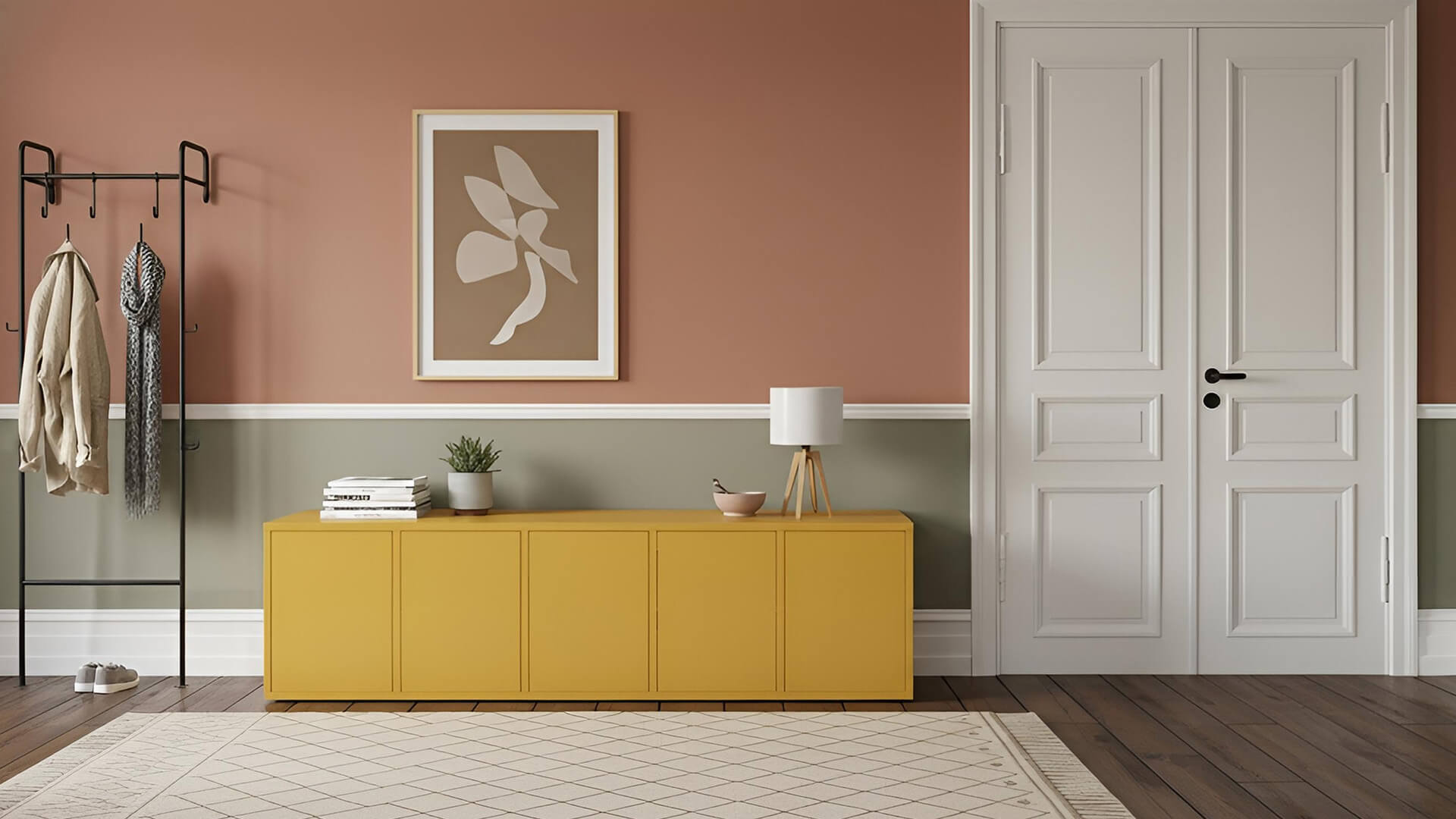 Gelbes Lowboard MDF Lackiert