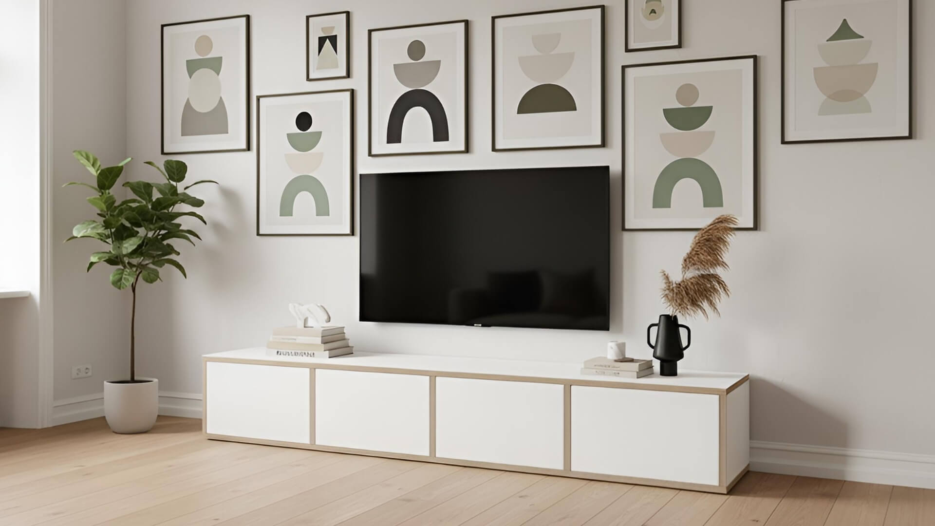 Breites Lowboard für TV - TV-Sideboard mit vielen Optionen Multiplex