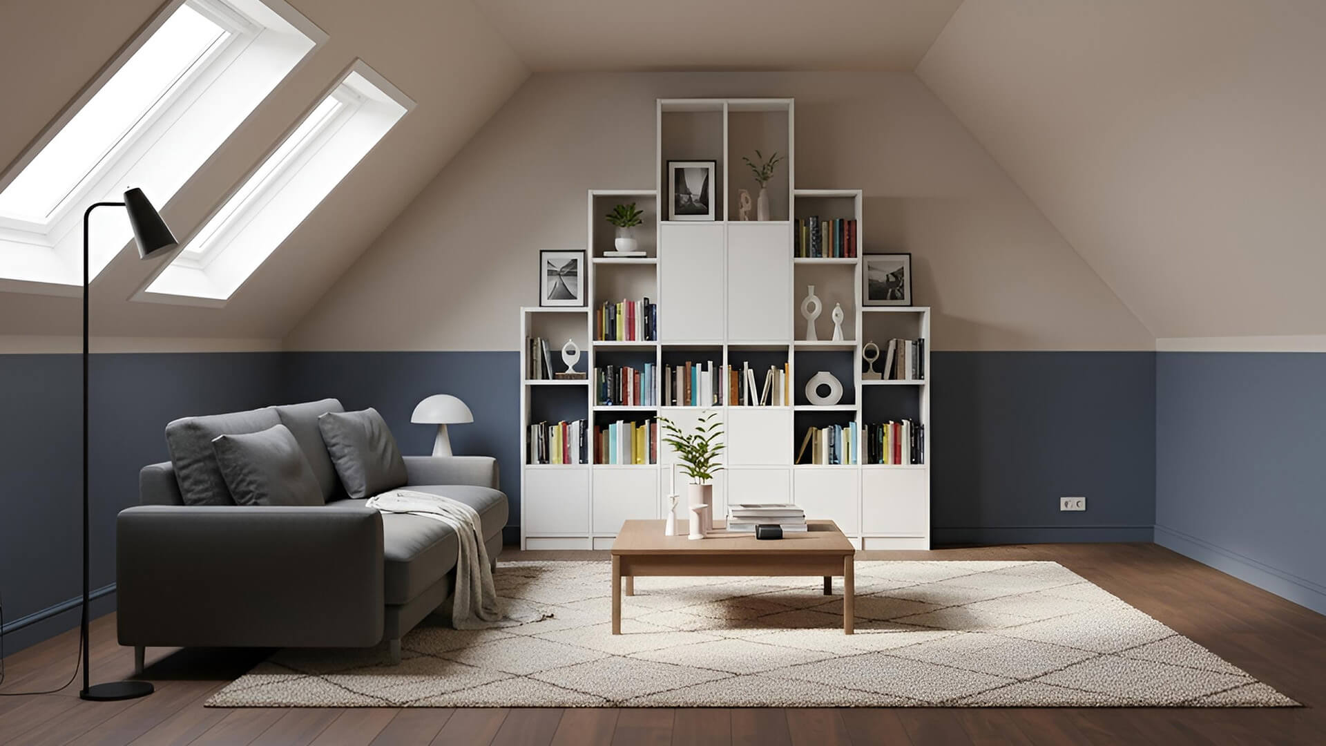 Moderne Wohnwand MDF Beschichtet